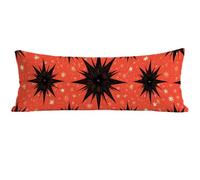 Housse Traversin 90 cm Rouge, Taie Oreiller 90x30 cm, Housse de Coussin Noir, Taie de Traversin Doux Lin Protege Oreiller, Double Face Impression pour Decoratif Salon Canape Lit, Cadeau Femme E0-1148