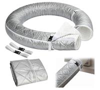 Housse tuyau climatiseur mobile,Réutilisable,Étanche,Portable,Avec sangle,Convient appartements et aux maisons,58 x 147 cm,Argenté
