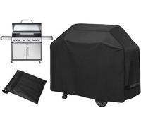 Housse Unyqoos® pour barbecue à gaz, dimensions 145 x 61 x 117 cm, couleur noire. Fabriquée en nylon Oxford 210D, résistante à l'eau et aux UV. Dotée d'une fermeture réglable à Velcro et d'un cordon d