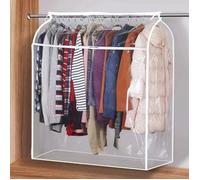 Housse vêtement penderie anti-mite 110cm - HAWUJ - Translucide avec zip, anti-humidité/poussière