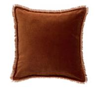 Housse Vivaraise uni Fara Marron 45x45 cm
