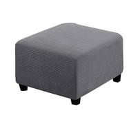 Housses carrées grises - Housses extensibles en élasthanne pour tabouret de rangement pliable - Protection inférieure élastique - Tissu à petits carreaux (99,1 x 99,1 cm)