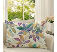 Housses Coussin 30x50 cm Crème Lot de 1 Velour Taie Oreiller Feuille Coussin Exterieur Double Face Impression Cushion Covers pour Canapé Chaise Lit Salon Chambre Balcon Voiture Décoration 1D#511