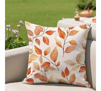 Housses Coussin 50x50 cm Blanc Coussin Exterieur Impermeable Lin Taie D'oreiller Automne Lot de 1 Double Face Impression Cushion Covers pour Decorations Jardin Patio Salon Canapé Balcon Voiture 2h-65