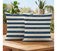 Housses Coussin 60x60 cm Bande Coussin Exterieur Impermeable Lin Taie D'oreiller Marine Lot de 2 Double Face Impression Cushion Covers pour Decorations Jardin Patio Salon Canapé Balcon Voiture 2h-842