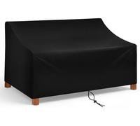 Housses de banc de jardin pour 2 personnes, imperméables, coupe-vent, anti-UV, dimensions : 134 x 66 x 63/89 cm, couleur : noir