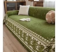 Housses de canapé de Luxe Grand Jet de canapé Housse de canapé avec Gland | Housse de protection universelle for meubles, housses de meubles for animaux de compagnie(Green,180x180cm)