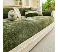 Housses De Canapé en Chenille Vintage, Housse De Canapé avec Pompons | Couverture Décorative De Luxe For Salon, Chambre À Coucher, For La Maison Toutes Saisons(Green,70x150cm)