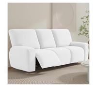 Housses de canapé inclinables extensibles en tricot, douces et solides | Housse de protection de meubles antidérapante avec fond élastique for enfants, chats, chiens(White,3 posti)
