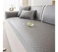Housses de canapé rafraîchissantes, Couverture Douce et Respirante, Protection de Meubles de canapé, Housse de canapé en Tissu de Soie glacée Lavable(Gris,70 * 240CM)