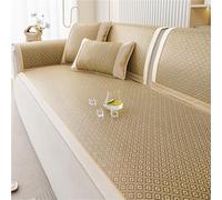 Housses de canapé rafraîchissantes, Couverture Douce et Respirante, Protection de Meubles de canapé, Housse de canapé en Tissu de Soie glacée Lavable(Beige,80 * 240CM)