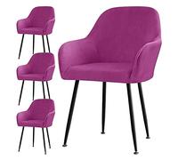 Housses de Chaise à Manger en Velours avec Bras, Protecteur Extensible à Dossier courbé pour tabourets de comptoir à la Maison et en Cuisine,E,4 pièces