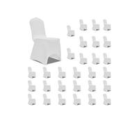 Housses de chaise - vidaXL - Blanc - 30 pcs - Lavable à 40 °C - Élastique et déhoussable Blanc G