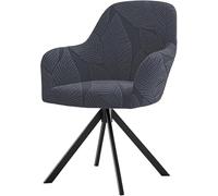 Housses de Chaise Extensibles à Dossier incurvé avec accoudoirs, Protections de siège élastiques pivotantes Modernes pour Coiffeuse et Salon,Gris foncé,1