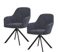 Housses de Chaise Extensibles à Dossier incurvé avec accoudoirs, Protections de siège élastiques pivotantes Modernes pour Coiffeuse et Salon,Gris foncé,2