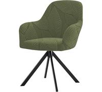 Housses de Chaise Extensibles à Dossier incurvé avec accoudoirs, Protections de siège élastiques pivotantes Modernes pour Coiffeuse et Salon,Vert Olive,1