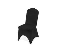 Housses chaise avant arquée 100pcs noires, élasthanne, lavables, banquet