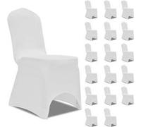 Vidaxl Housses Élastiques De Chaise Blanc 18 Pcs