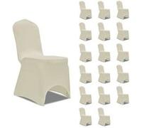 vidaXL Housses de chaise Crème – Élastiques, lavables à 40 °C – 18 pcs