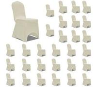 VidaXL Housses élastiques de chaise Crème 30 pcs
