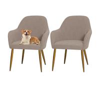 Housses de Chaise wingback Rondes Extensibles élastiques résistantes aux Griffes des Animaux, Protections de siège de Cuisine Modernes Amovibles,Kaki,Lot de 2