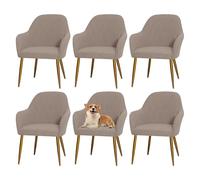 Housses de Chaise wingback Rondes Extensibles élastiques résistantes aux Griffes des Animaux, Protections de siège de Cuisine Modernes Amovibles,Kaki,Lot de 6