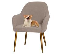 Housses de Chaise wingback Rondes Extensibles élastiques résistantes aux Griffes des Animaux, Protections de siège de Cuisine Modernes Amovibles,Kaki,Ensemble de 1
