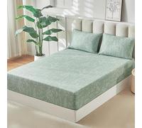 Housses de couette et taies d'oreiller - Ensemble de literie - Décoration de chambre à coucher - Microfibre douce - 160x200 cm - Vert sauge