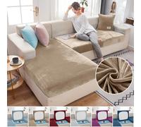 Housses de coussin de siège de canapé en velours élastique, pour salon, Chaise Longue, coin de luxe, meubles en forme de L 3-Camel