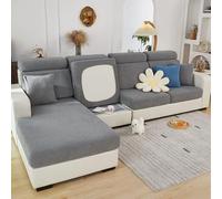 Housses de coussin de siège de canapé - Housse de canapé universelle, housse de siège de canapé en forme de L, housse de siège de canapé extensible, housse de protection de coussin de canapé (Grey)