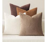 Housses de coussin décoratifs, lot de 4 designs modernes réversibles en velours doux. Mélangez et assortissez pour une décoration d'intérieur bohème et campagnarde pour l'automne 45*45Polyester