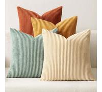 Housses de coussin décoratifs, lot de 4 designs modernes réversibles en velours doux. Mélangez et assortissez pour une décoration d'intérieur bohème et campagnarde pour l'automne 45*45Polyester