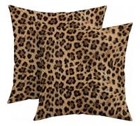 Housses de Coussin décoratives à Motif léopard (16 x 16 Pouces, Lot de 2) - Convient pour Le canapé du Salon et la décoration de la Chambre (Imprimé guépard)