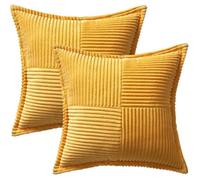 Housses de coussin décoratives pour canapé-lit, salon, 40 x 40 cm, lot de 2, coussins décoratifs jaune style bohème, taies d'oreil