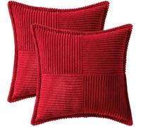 Housses de coussin décoratives pour canapé-lit, salon, 40 x 40 cm, lot de 2, coussins décoratifs rouge style bohème, taies d'oreil