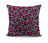 Housses de Coussin décoratives Tendance pour canapé, Douces et luxueuses, à Motifs léopard et guépard Rose et Gris foncé, pour Toutes Les Saisons
