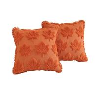 Housses de Coussin Feuille Érable Automne Tufted Franges Deko, Vermillon | 40x40cm et 45x45cm, Feuille d'Érable, Tufted Peluche, Franges, Automne, Orange et Jaune, Sans Garnissage, Déco