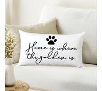 Housses de coussin Golden Retriever 30,5 x 50,8 cm, cadeaux pour les amateurs de Golden Retriever, « Home is Where The Goldens is » pour la maison, la chambre à coucher, le salon