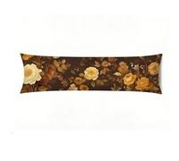 Housses de Coussin Lin, Taie Oreiller Brun Usine Taie de Traversin Longue avec Fermeture Éclair Invisible, Housses de Coussin 40 x 120 cm, Oreiller Décorative Convient à Toutes Les Saisons E0-1000