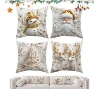 Housses De Coussin Pour Canapé 45 X 45 Centimètres Style De Ferme Noël | Housses De Coussins Carrées Pour Automne Automne Halloween Pour Salon Chambre Canapé Canapé Lit Terrasse Véranda Ma