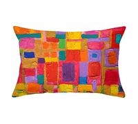 Housses de Coussin,puzzle de couleur 30x50cm/12x20in Taie d'oreiller Décoratif rectangle,Peluche Courte Canapé Taie d'oreiller avec Fermeture Glissière Invisible pour Maison Salon Décora D'intérieur