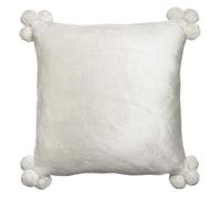 Housses de coussins Vivaraise TENDER POMPONS Blanc 45x45 cm