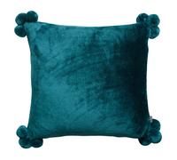 Housses de coussins Vivaraise TENDER POMPONS Bleu 45x45 cm