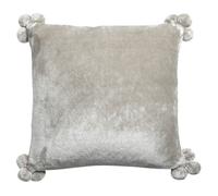Housses de coussins Vivaraise TENDER POMPONS Gris 45x45 cm
