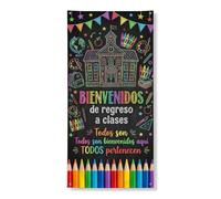 Housses de porte de campus décoratives, éducatives et colorées, globe de retour au campus noir avec corde, panneau de porte d'entrée, décoration d'intérieur et d'extérieur, 91,4 x 183 cm