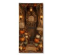 Housses de porte décoratives en forme de citrouilles - Couronne de lanternes traditionnelles rustiques - Orange automne avec corde - Bannière de porte d'entrée - Décoration d'intérieur et d'extérieur