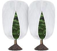 Housses de protection hivernales Unyqoos® pour plantes, dimensions 2 x 2 mètres – housses de protection en tissu non tissé respirant, avec fermeture éclair et cordon de serrage, idéales pour les arbus