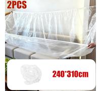 Housses de protection transparentes pour meubles - Anti-poussière - Lot de 2 - 240 x 310 cm - Imperméables - Plastique PE - Cordon de serrage élastique