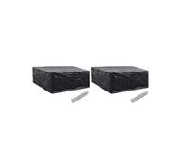 Housses de salon de jardin 2 pcs 10 oillets 260x260x90 cm