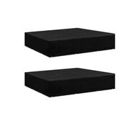 Housses de salon de jardin 2 pcs 12 œillets 250x250x70 cm Noir G
